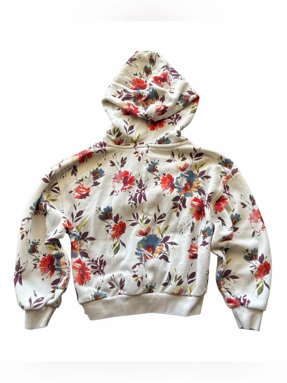 GAP Kids Arched Logo Floral Hoodie Youth M(8)
